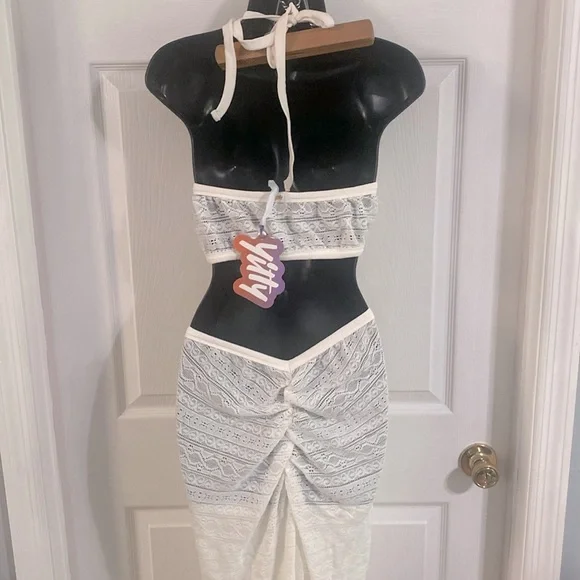 Yitty off white knit flare leg jumpsuit, size 1X, NWT. - Picture 6 of 16